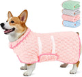 Glittme Dog Bathrobe for Drying Dogs, Super Absorbent Fleece Dog Towel Robe, Adjustable Dry Coat for Large Medium Small Dogs, Warm Pet Drying Vest for After Bath, Swimming, Muddy Walks & Car Travel