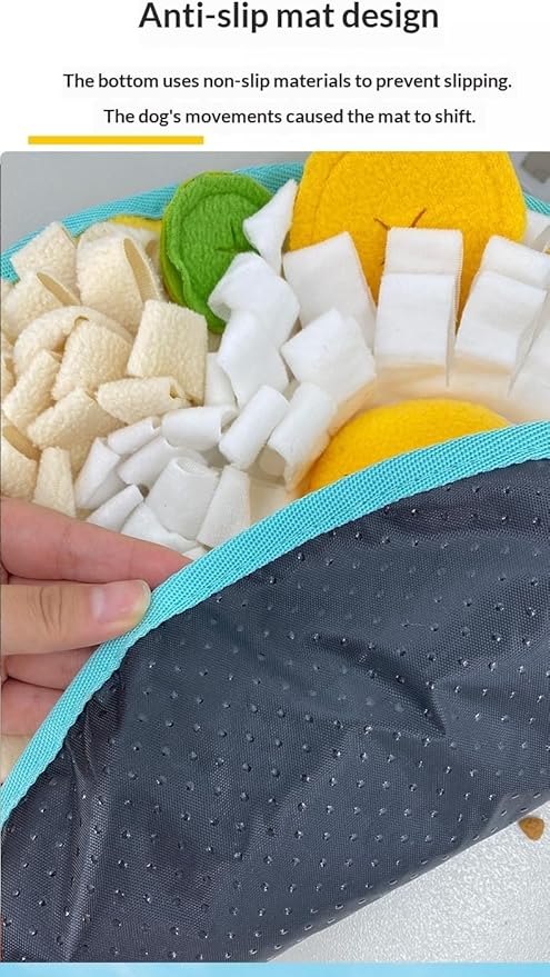 Pet Snuffle Mat for Small Pets, Interactive Nose Work Training Mat with Crinkle Sound, Non-Slip Washable Foraging Toy for Small Dogs, Rabbits and Hamsters (V4)