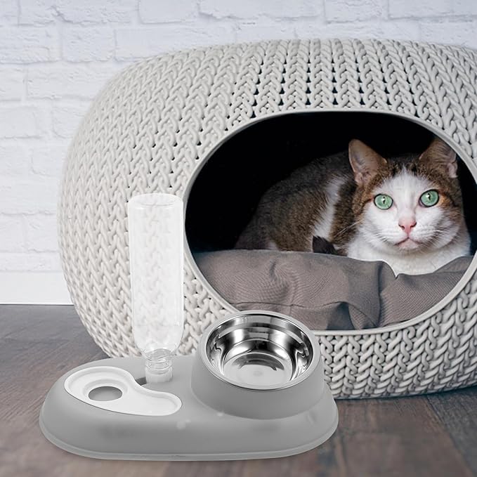 SUPVOX Automatic Cat Water Dispenser and Food Feeder Pet Water Bowl for Dogs and Cats Minimalist Design Suitable for Home and