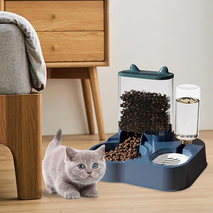 Automatic Cat Feeder - 2 in 1 Cat Automatic Feeder | 2.3L Cat Feeder and Water Dispenser | Anti-Tip Cat Food Dispenser Automatic | Automatic Dog Food Bowl Large Capacity Automatic Pet Feeder