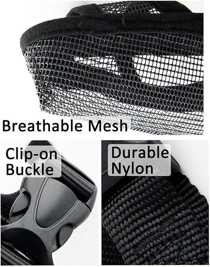 Crazy Felix Nylon Dog Muzzle for Small Medium Large Dogs Dachshund Beagle Poodle Labrador, Air Mesh Breathable and Drinkable Pet Mouth Guard for Anti-Biting Chewing Scavenging(XXS, Grey)