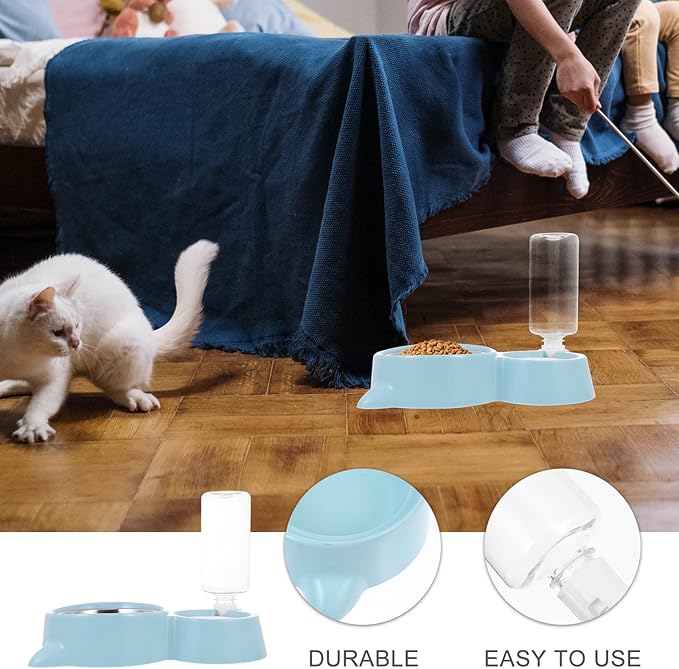 1pc Pet Drinking Bowl Automatic Feeder for Dogs Cats Dual-use Design Easy to Non-Tipping Compact for Water Food