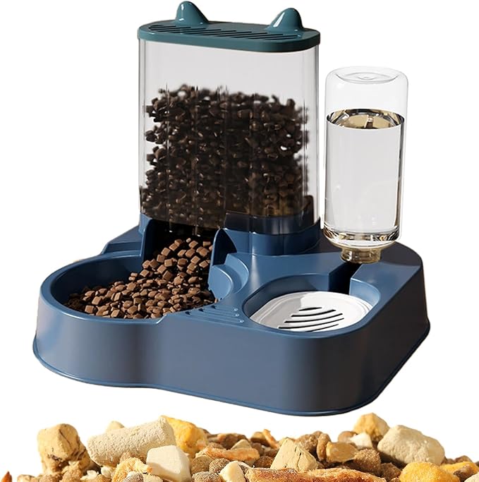 Automatic Cat Feeder - 2 in 1 Cat Automatic Feeder | 2.3L Cat Feeder and Water Dispenser | Anti-Tip Cat Food Dispenser Automatic | Automatic Dog Food Bowl Large Capacity Automatic Pet Feeder