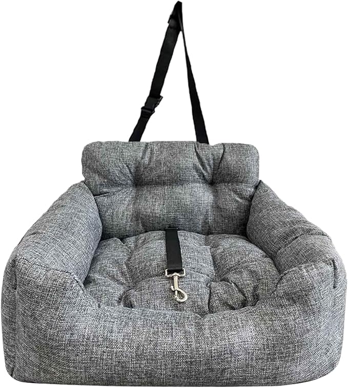 Dog Car Bed - Adjustable Foldable Safety Tether Cushions with Soft Padded Design, Dog Bed Car Seat for Travel Vehicles Summer Winter Trunk Interior Puppy Pet, Comfortable Secure Build