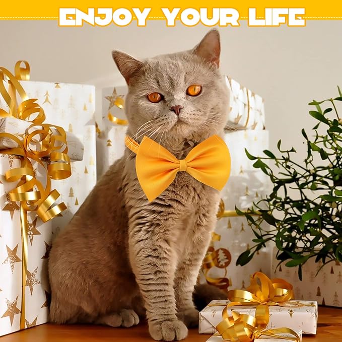 Cindeer 120 Pcs Dog Bow Ties with Adjustable Collar Puppy Neckties Bulk Cat Bowtie Collar Assorted Colors Solid Pet Grooming Bows Dog Grooming Accessories for Small Medium Large Pet,14 Colors