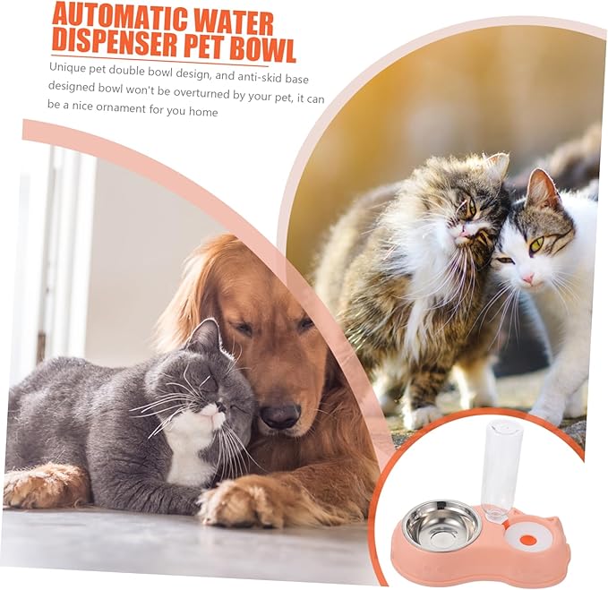 1set Automatic Dual Use Pet Feeder and Water Dispenser Bowl Food and Water Station for Cats and Dogs Opaque Design Keeps Food Fresh Easy to Clean and Use