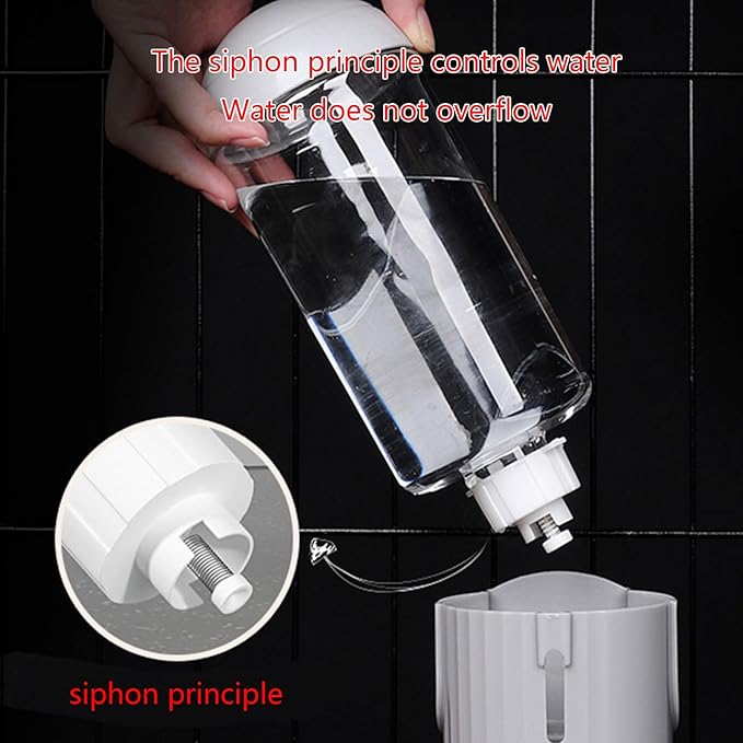 Automatic Cat Feeder Water Dispenser 17oz Large Capacity for Cats Small Dogs Kitten Easy to Install for Cage, 16x8.5x22cm, Pink