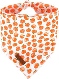 Halloween Pumpkin Dog Bandana, Halloween Triangle Bid Scarf with Pumpkin Pattern, Cotton Pet Kerchief for Girl Boy Dogs or Cats, Cute Puppy Bandana Fancy for Dogs