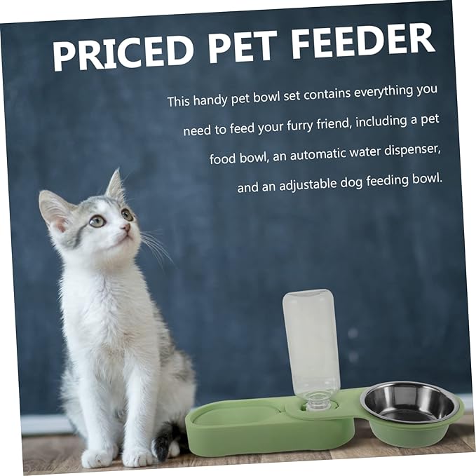 Automatic Pet Feeder Dual Bowls Rotating Wall Corner Design Easy Cats and Dogs Non-Leak Practical Pet Feeding
