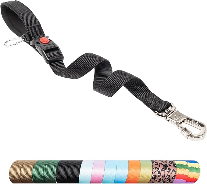TSPRO Dog Training Leash with Sturdy Metal Buckle, 20 Inches Adjustable Short Leash for Large Dogs, Comfortable Padded Handle (Black)
