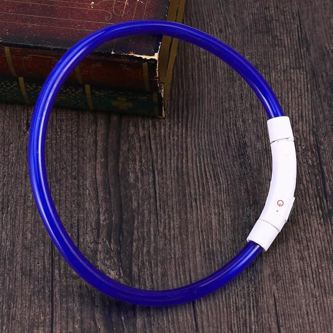 Led Glowing Dog Collar USB Rechargeable Pet for Night Safety Energy-Saving Design Flexible Outdoor Use