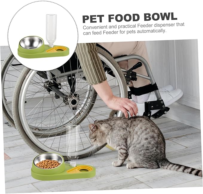 Yardwe Cat Dog Feeder with Water Bowl Automatic Pet Feeder Gravity-Driven Refill System Lightweight Easy to Assemble