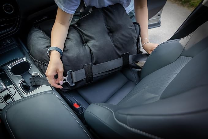 JACKO & CO - Premium Dog Car Seat v2 Booster Seat for Small & Medium Pets Under 40lbs - Machine Washable w Removable Covers, Water Resistant w Clip-On Leash for Back Seat Use (Black Medium (20-40lbs)