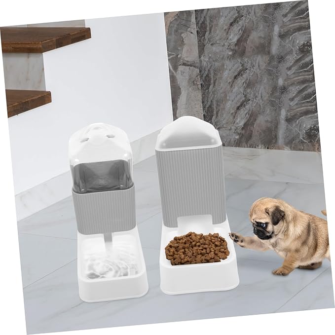 BESPORTBLE Automatic PET Feeder and Water Dispenser Set for Cats and Dogs 2-Piece Cat Bowl Set Waterproof Design Adjustable Feeding Schedule Material