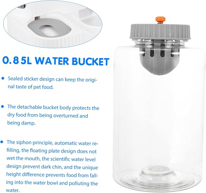Pet Feeder Bowl for Small Dogs and Cats Automatic Detachable Water Dispenser Food Storage and Pet Materials for Continuous Fresh Water and Food Supply