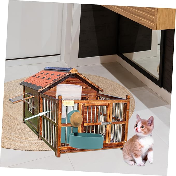 SUPVOX 1pc Automatic Cat Water Dispenser Compact Pet Cage Water Feeder for Dogs Cats for Pets Lightweight and Easy to Store Green