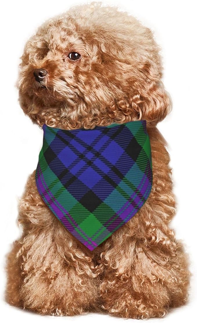 Scots Style Tartan Plaid Dog Bandana Scarf Triangle Bibs Pet Accessories Cat Kerchief