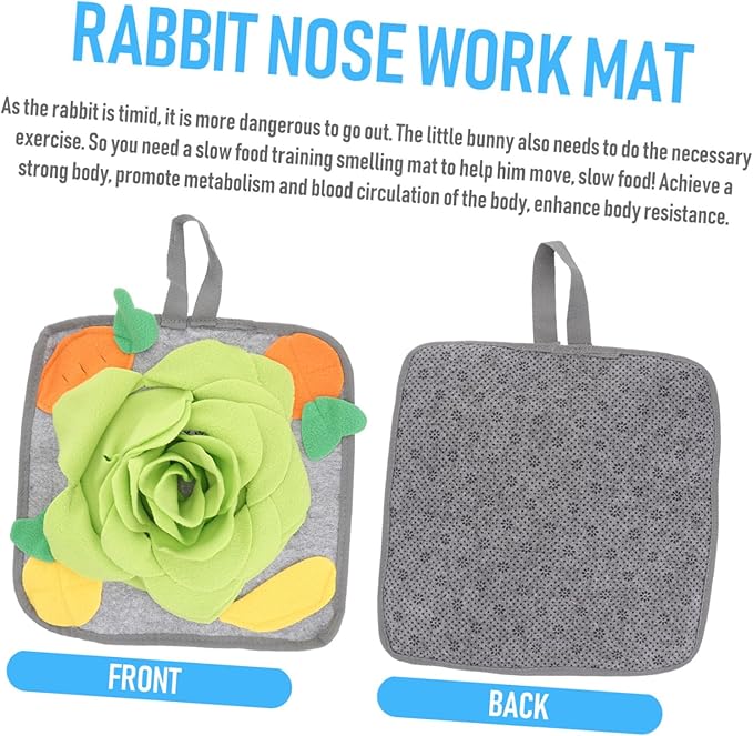 Rabbit Feeder Mat Snuffle Pad for Foraging Slow Feeding Intelligence Toy for Pet Rabbits