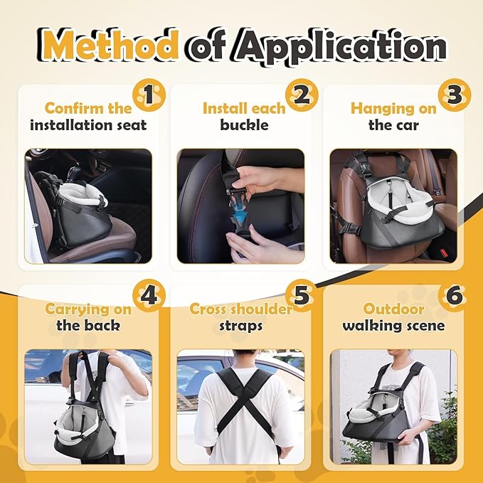 WOYYHO 1-7 lbs Tiny Dog Car Seat for Teacup Yorkie Luxury PU Leather Dog Booster Seat for Small Animals Cats Bunny Lizard Guinea Pigs with Safety Belt, Soft Flannel Lining, Adjustable Height