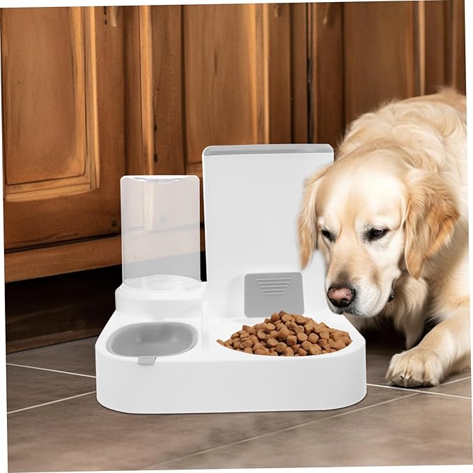 Garneck Pet Feeder Automatic Dog Water Dispenser Dry Wet Separation Bowl Easy to Use for Cats and Dogs