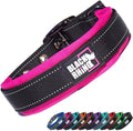 Black Rhino Dog Collars for Medium Dogs - Adjustable Reflective Heavy Duty Dog Collar with Ultra-Soft Neoprene Padding - Weatherproof, Durable, and Comfortable - Ideal for Active Dogs - Pink and Black