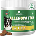 Dog Allergy Chews, Dog Itch Relief Chews for Paw Licking Itchy Skin Seasonal Allergies, Probiotics with Omega-3 Turmeric Astragalus for Large Dogs Coat Immune Supplement-150ct