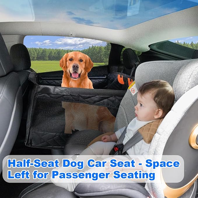 Dog Car Seat for Small, Medium & Large Dogs and Cats – Pet Booster Seat with Breathable Mesh Sides, Portable Travel Car Seat for Dogs, Comfortable Cushion, Easy to Clean, Fits Cars SUVs Trucks