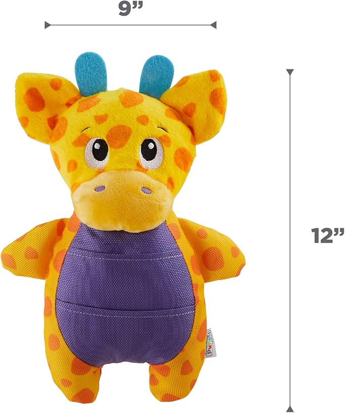 Outward Hound by Nina Ottosson Puzzle Palz Interactive Plush Dog Puzzle Dog Enrichment Toys, Plush, Squeaky, Giraffe, Yellow