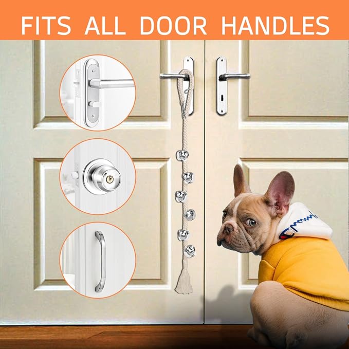 Dog Bells to Go Outside & Puppy Potty Training, Adjustable Dog Door Bell Ring to Go Potty, Handmade with Premium Yarn. Twisted Style, Beige 2 Count
