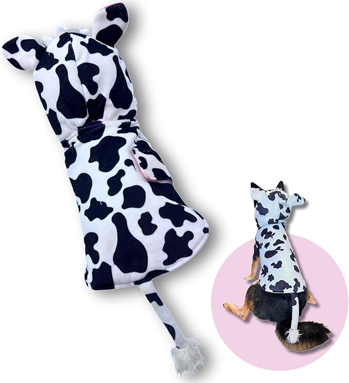 Pet Custom Dog Custom Cat Custom Hoodie, Sporty Look, Funny Gift, Halloween Holiday (Cow, Large)