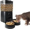 Automatic Cat Feeder, 5L Smart Pet Feeder Cat Dry Food Dispenser, Voice Interactive Dog Feeder with App Remote Video, Timed Feeding for Small Medium Dog Pets Puppy Kitten (Dual
