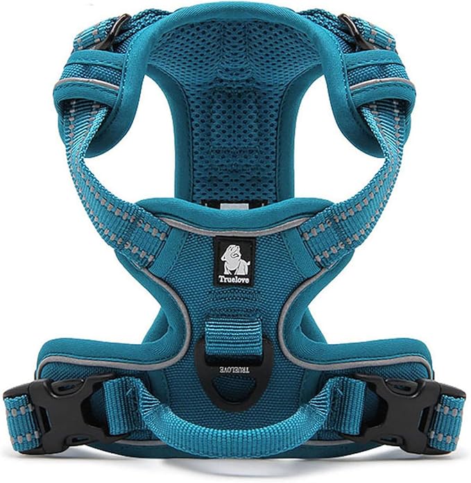 TRUE LOVE Truelove Adjustable No-Pull Dog Harness Reflective Pup Vest Harnesses Comfortable Control Brilliant Colors TLH5651(Blue,L)