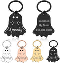 Personalized Christmas Dog Collar Tag – Goth Ghost Bat Pet ID Tags for Dogs & Cats, Christmas Accessories for Pet, Xmas Stocking Stuffers,Cute Winter Gifts for Pets (Ghost-Shaped ID Tag)