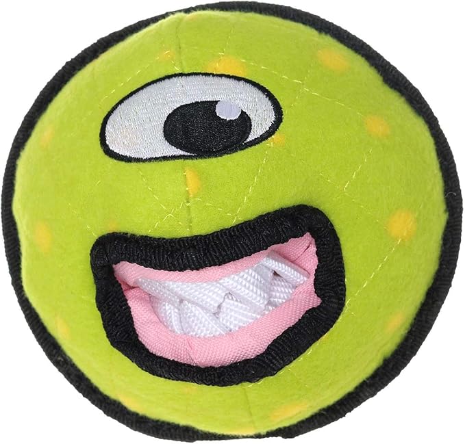 TUFFY® - World's Tuffest Soft Dog Toy - Alien - Multiple Layers. Made Durable, Strong & Tough. Interactive Play (Tug, Toss & Fetch). Machine Washable & Floats. (Ball Green, Large 2 Pack)
