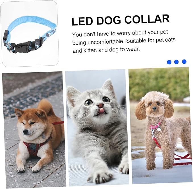 Luminous LED Dog Collar for Pets Durable Glowing Pet Collar for Nighttime Safety Rechargeable and Comfortable Design