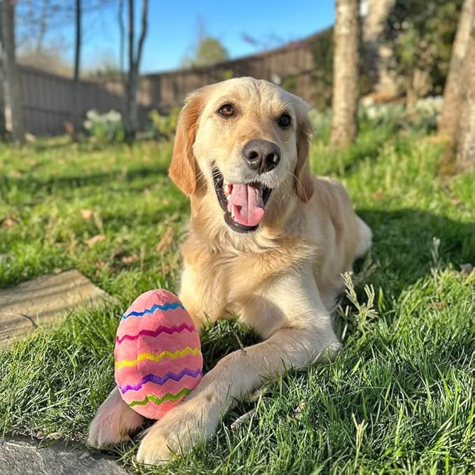 Midlee Easter Egg Plush Dog Toy - Pink (Large)