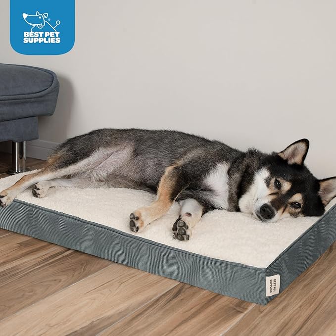 Best Pet Supplies Dog House Bed Crate Mat Tent Indoor Round Soft Plush for Small, Medium, and Large Breeds - Gray, 35 x 22 x 4