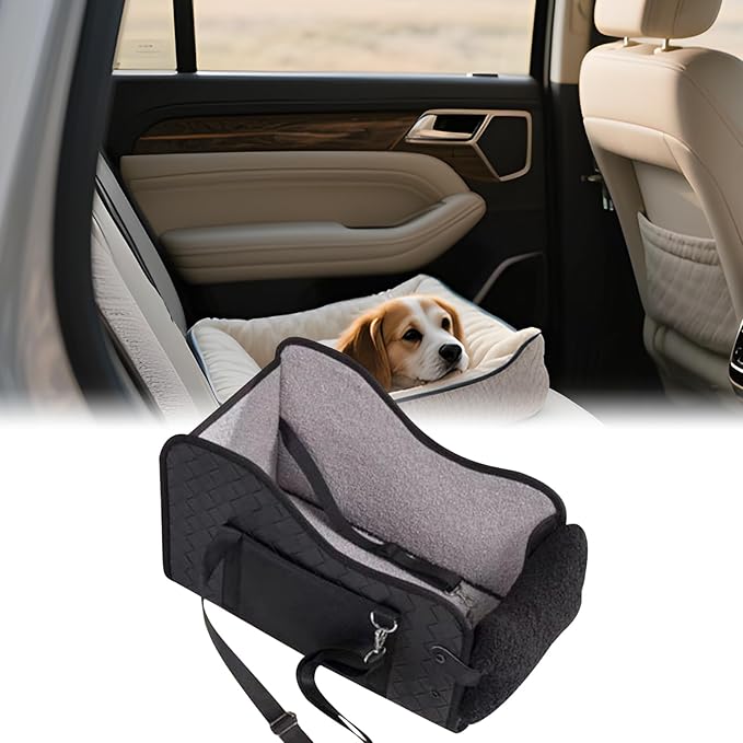 Portable Dog Car Seat, Pet Cushion Bed Carrier, Foldable Travel Accessory with Lightweight Build, Under 14lbs Puppy Seat for Car Stroller, Pet Bed with Soft Material, Travel Gear for Picnic and Truck