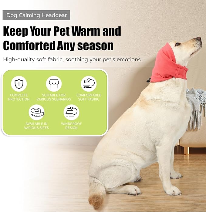 Dog Reducing Noise Hoodie, Ear Covers for Bath, Thunderstorms, Dog Anxiety Relief Hoodie