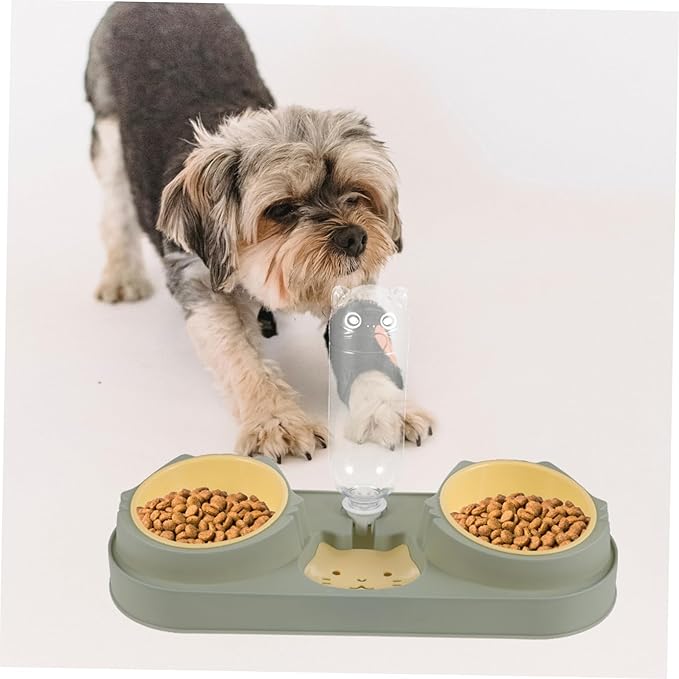 Compact Automatic Feeder and Drinker Pet Feeding Bowl Dog Bowl Food Dispenser Pet Food Holder Random Style