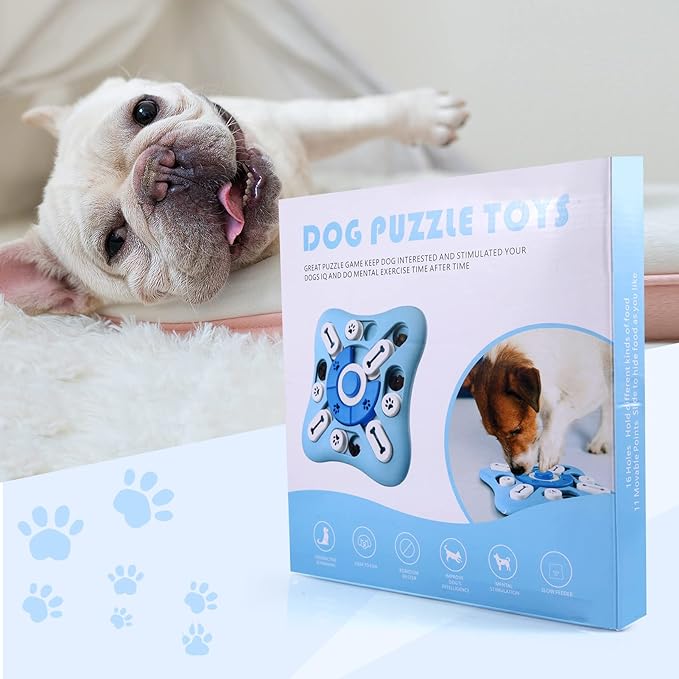 Interactive Dog Puzzle Toys for Large Medium Small Smart Dogs, Squeaky Dog Enrichment Toys Mentally Stimulation Toys for Training, Dog Treat Chew Toy Gifts for Puppy&Cats