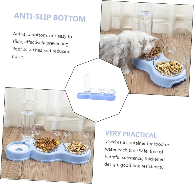 Detachable Pet Feeder with Non Slip Base Double Design Dog and Cat Bowl for Food and Water Sturdy and Use