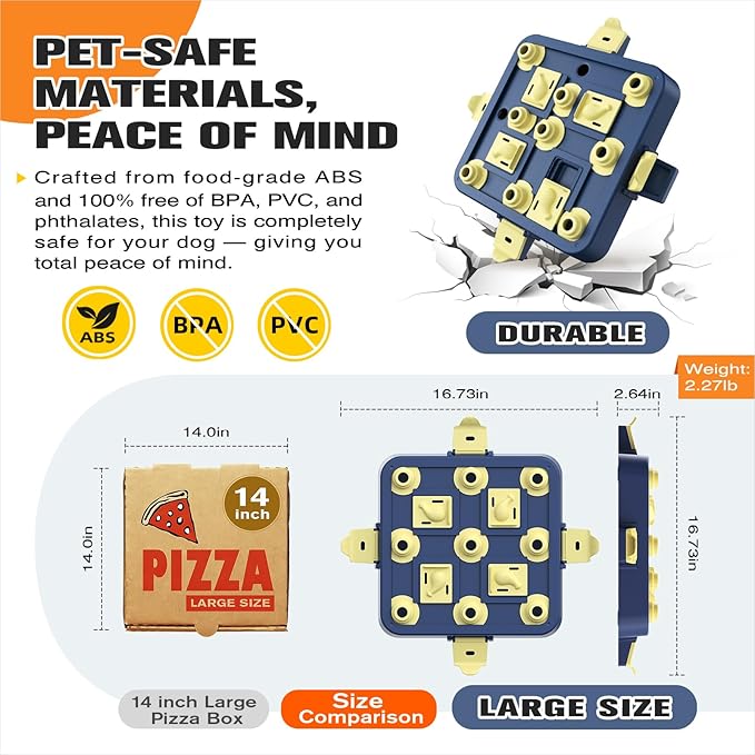 KADTC Dog Chess Puzzle Toy, U.S. Brand & Design - 3 Levels of Step-by-Step Challenge,Easy-to-Advanced for Smart Dogs Interactive Boredom Buster Mental Stimulation Enrichment Puppy Treat Brain Games