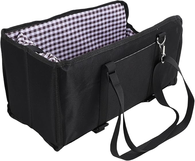 GLOGLOW Car Center Console Dog Seat Console Dog Car Seat, Non Slip Portable Safety for Small Dogs Up to 11 Lbs and 11.6 Inches Travel Supplies (Black)