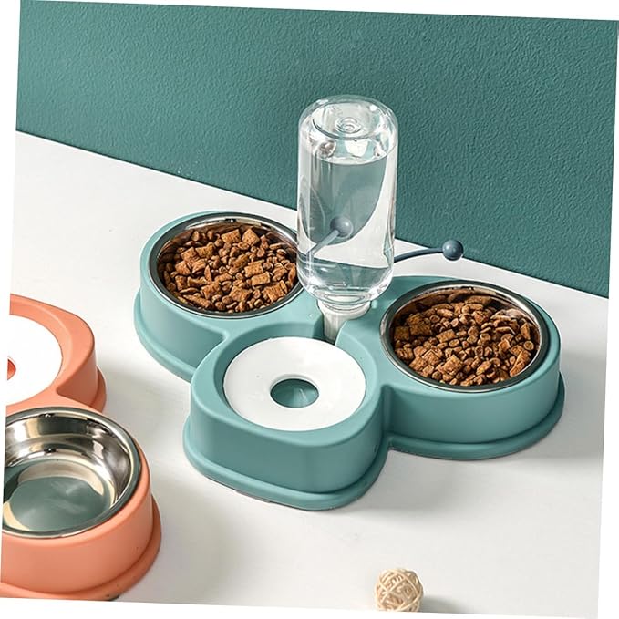 Dog Food Water Dispenser Automatic Waterer Feeder Skid Base Easy Cleaning Bowl for Household Pet