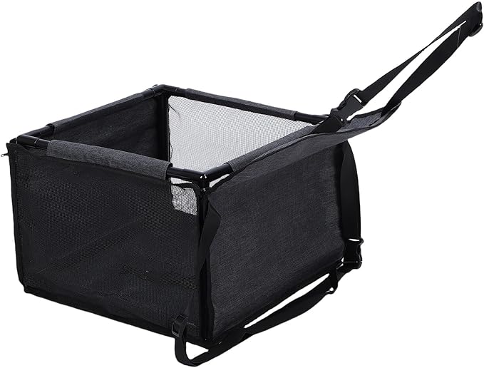 Diyeeni Dog Car Seat, Pet Car Crate Oxford Cloth PVC Waterproofing for Travel (Black Gray)