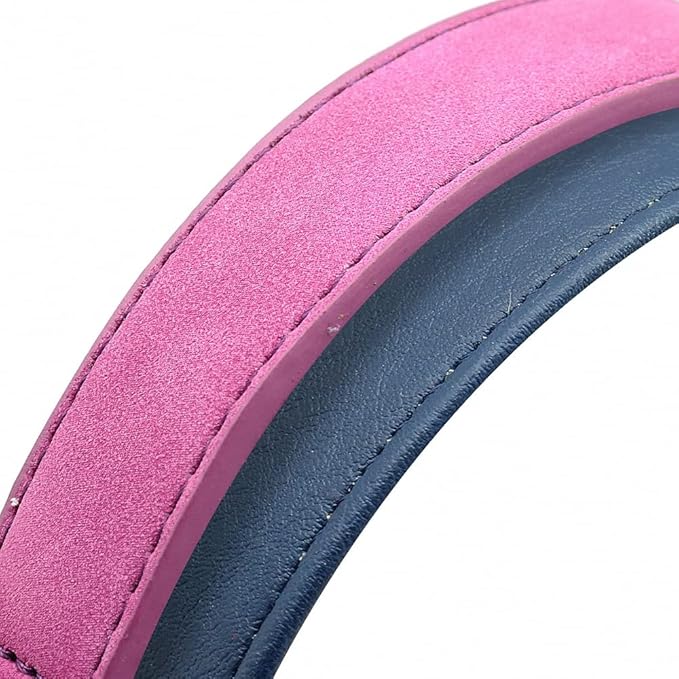 Genuine Leather Large Dog Collar Padded Durable Dog Collars Real Leather Collar for Large Dog Rottweiler Labrador Pitbull Purple S