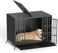 LEMBERI 42 inch Heavy Duty Indestructible Dog Crate, High Anxiety Extra Large Dog Cage for Large Dogs, XL Steel Escape Proof Dog Kennel with Wheels and Removable Tray