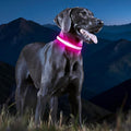 LED Dog Collar, Light Up Dog Collar Adjustable USB Rechargeable High Visibility Dog Light Glowing Pet Collars for Small Dogs (Pink, S)