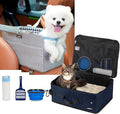 Console Dog Car Seat for Small Dogs Cats Portable Cat Travel Litter Box with Lid and 10 Pcs Disposable Liner Bags